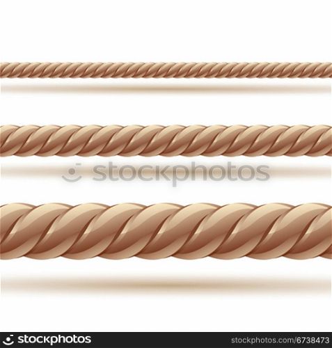 Rope in three sizes. Seamless vector. | Vector illustration.