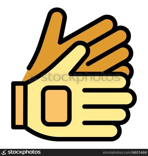 Rope park gloves icon outline vector. Extreme sport. Forest tree color flat. Rope park gloves icon vector flat