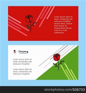 Rose abstract corporate business banner template, horizontal advertising business banner.
