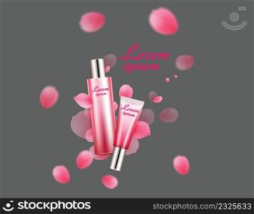 Rose cosmetic advertising poster template vector