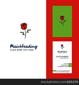 Rose Creative Logo and business card. vertical Design Vector