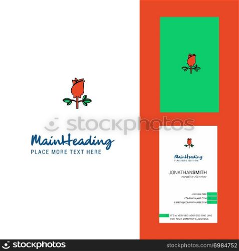 Rose Creative Logo and business card. vertical Design Vector