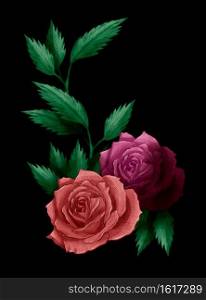 rose flower art realistic design