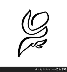 Rose flower concept logo beauty. Continuous line hand drawing calligraphic vector. Scandinavian spring floral design element in minimal style. black and white.. Rose flower concept logo beauty. Continuous line hand drawing calligraphic vector. Scandinavian spring floral design element in minimal style. black and white