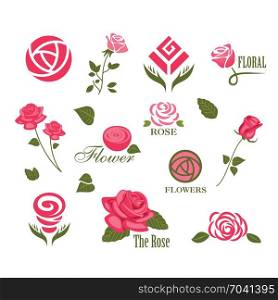 rose flower identity logo template. rose flower identity logo template vector