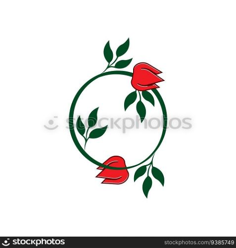 Rose flower logo icon vector design elements
