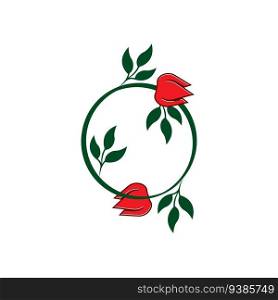Rose flower logo icon vector design elements
