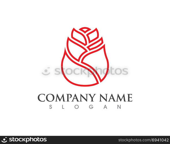 Rose flower Logo. Rose flower Logo Template