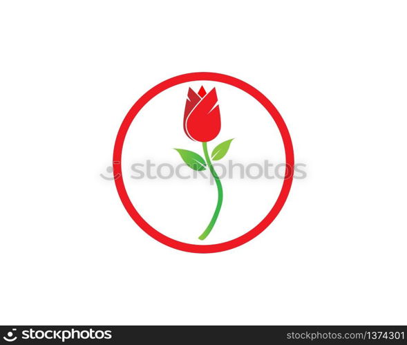 Rose flower Logo Template