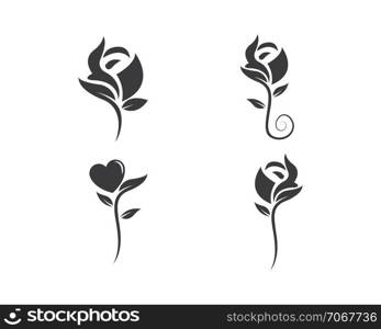 Rose flower Logo Template design