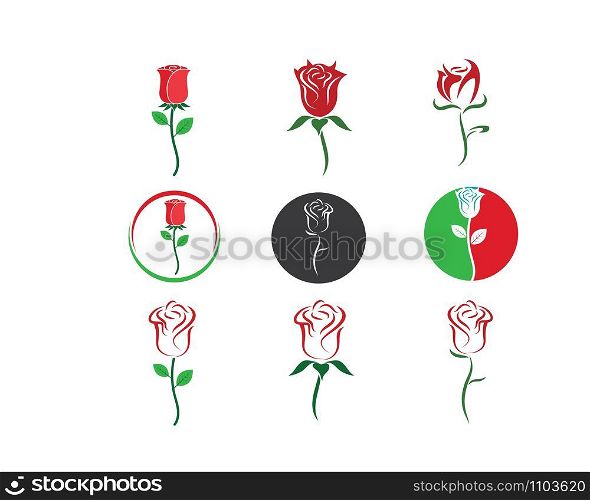 Rose flower Logo vector Template design