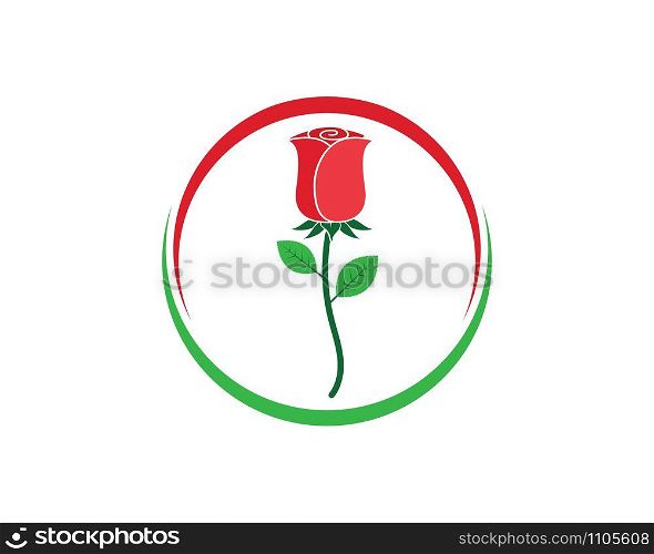 Rose flower Logo vector Template design