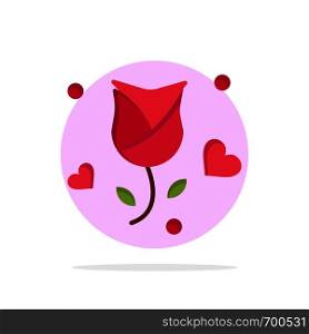 Rose, Flower, Love, Propose, Valentine Abstract Circle Background Flat color Icon