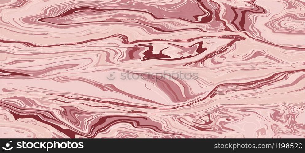 Rose gold swirls luxury background. Blush pink marble texture backdrop. Overlay distress grain. For wallpapers, banners, posters, cards, invitations, design covers, presentation. Vector illustration.. Rose gold swirls luxury background.