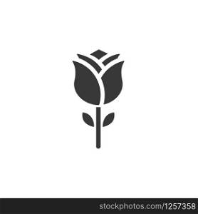 Rose. Isolated icon. Nature glyph vector illustration