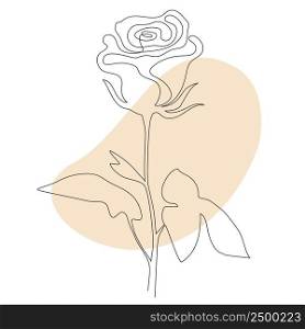 Rose Line art - Beautiful flower. Vector illustration. Continuous line drawing. Abstract minimal flower design for cover, prints, Home decor picture, decor, design, posters