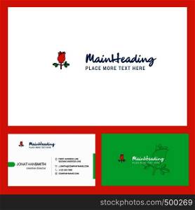 Rose Logo design with Tagline & Front and Back Busienss Card Template. Vector Creative Design