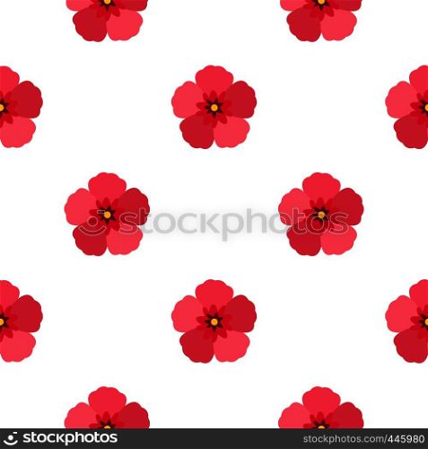 Rose of Sharon pattern seamless background in flat style repeat vector illustration. Rose of Sharon pattern seamless