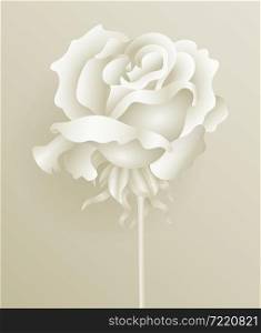 Rose paper cut vector vintage illustration. Engraved decorative flower. Greeting card template. Rose paper cut vector vintage illustration. Engraved decorative flower.