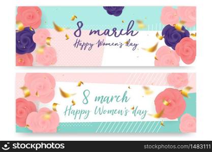 Rose papercut design for 8 march Happy womens day