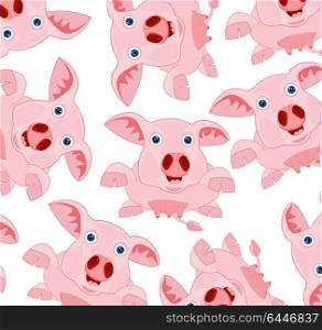 Rose piglet pattern. Bestial Pattern piglet on white background is insulated