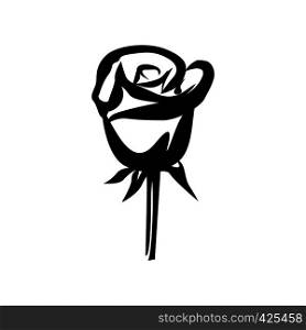 Rose simple icon isolated on a white background. Rose simple icon