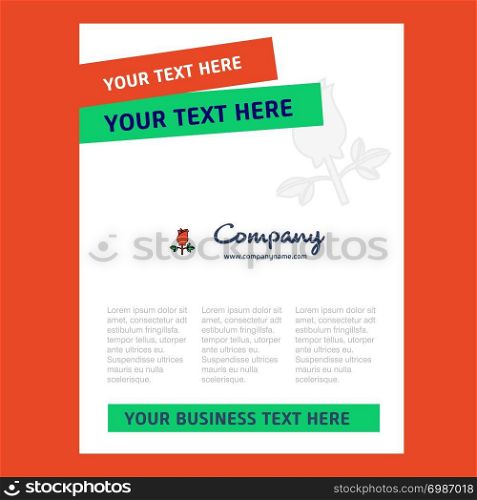 Rose Title Page Design for Company profile ,annual report, presentations, leaflet, Brochure Vector Background