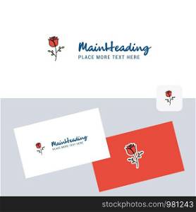 Rose vector logotype with business card template. Elegant corporate identity. - Vector