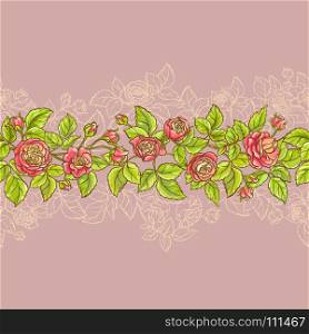 rose vector pattern. rose horisontal vector pattern on color background