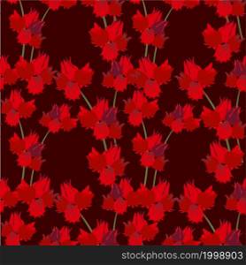Roselle red flower hand seamless pattern drawn sketch art design element stock vector illustration for web, for print