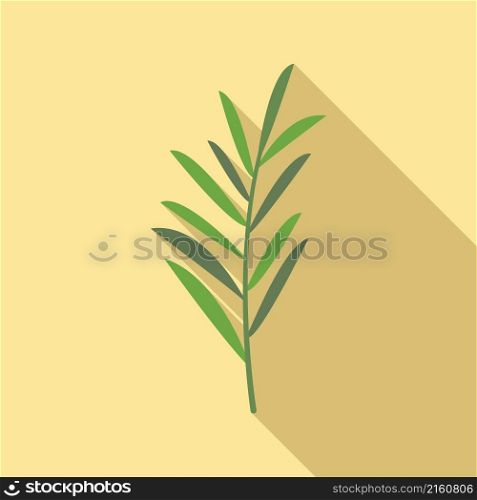 Rosemary branch icon flat vector. Herb plant. Green leaf. Rosemary branch icon flat vector. Herb plant
