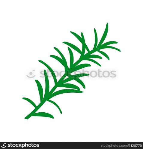 Rosemary branch. Isolated on white background. Hand drawn vector illustration. Retro style. flat Vector illustration for web logo. Rosemary branch. Isolated on white background. Hand drawn vector illustration. Retro style.