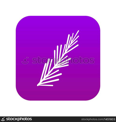 Rosemary spice icon digital purple for any design isolated on white vector illustration. Rosemary spice icon digital purple