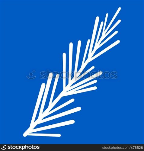 Rosemary spice icon white isolated on blue background vector illustration. Rosemary spice icon white