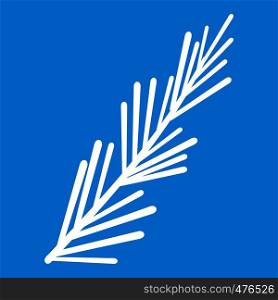Rosemary spice icon white isolated on blue background vector illustration. Rosemary spice icon white
