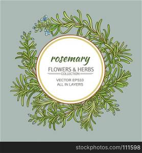 rosemary vector frame. rosemary branches vector frame on color background
