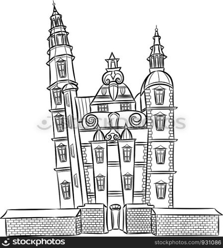 Rosenborg castle vector illustration isolated on white background. Copenhagen. Denmark.. Vector. Rosenborg Castle. Copenhagen.
