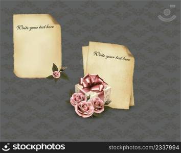 Roses and Vintage background vector