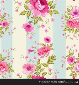 Roses, floral wallpaper, seamless pattern. Vector illustration.