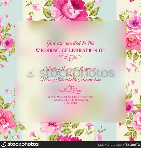 Roses, floral wallpaper with blurred plane. Vector illustration.