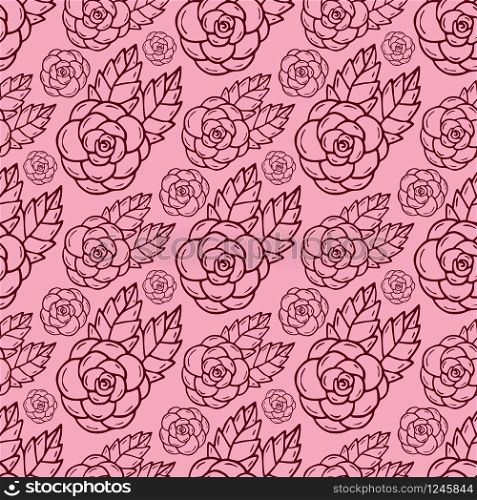 Roses outline pattern. Textile and wallpaper design. Roses outline pattern. Textile and wallpaper design.