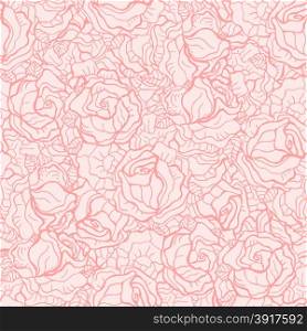Roses Pattern. Hand drawn Seamless flowers background, vintage style