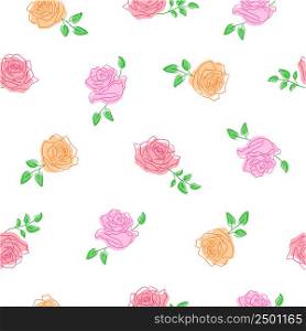 Roses seamless pattern. vector illustration for background greeting card and wedding invitations. Happy Valentine&rsquo;s day.