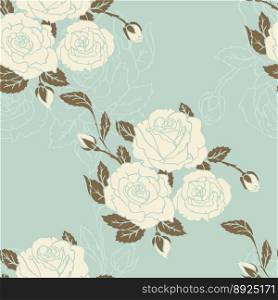 Roses seamless pattern vector image