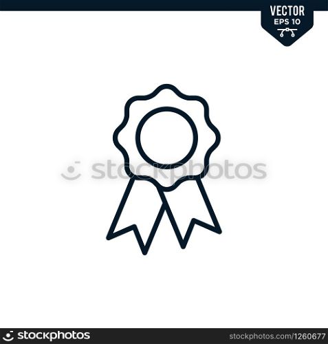 Rosette icon collection in outlined or line art style, editable stroke vector