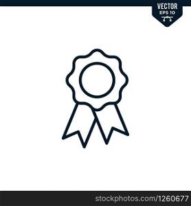 Rosette icon collection in outlined or line art style, editable stroke vector