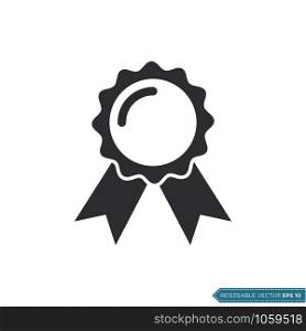 Rosette Ribbon Badge Award Icon Vector Template