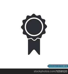 Rosette Ribbon Badge Award Icon Vector Template