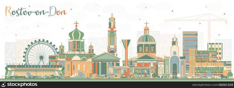 Rostov-on-Don Russia City Skyline with Color Buildings. Vector Illustration. Business Travel and Tourism Concept with Modern Architecture. Rostov-on-Don Cityscape with Landmarks.