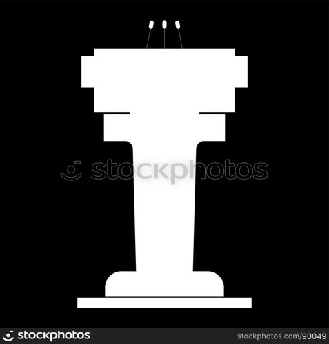 Rostrum with three microphone icon .. Rostrum with three microphone icon .